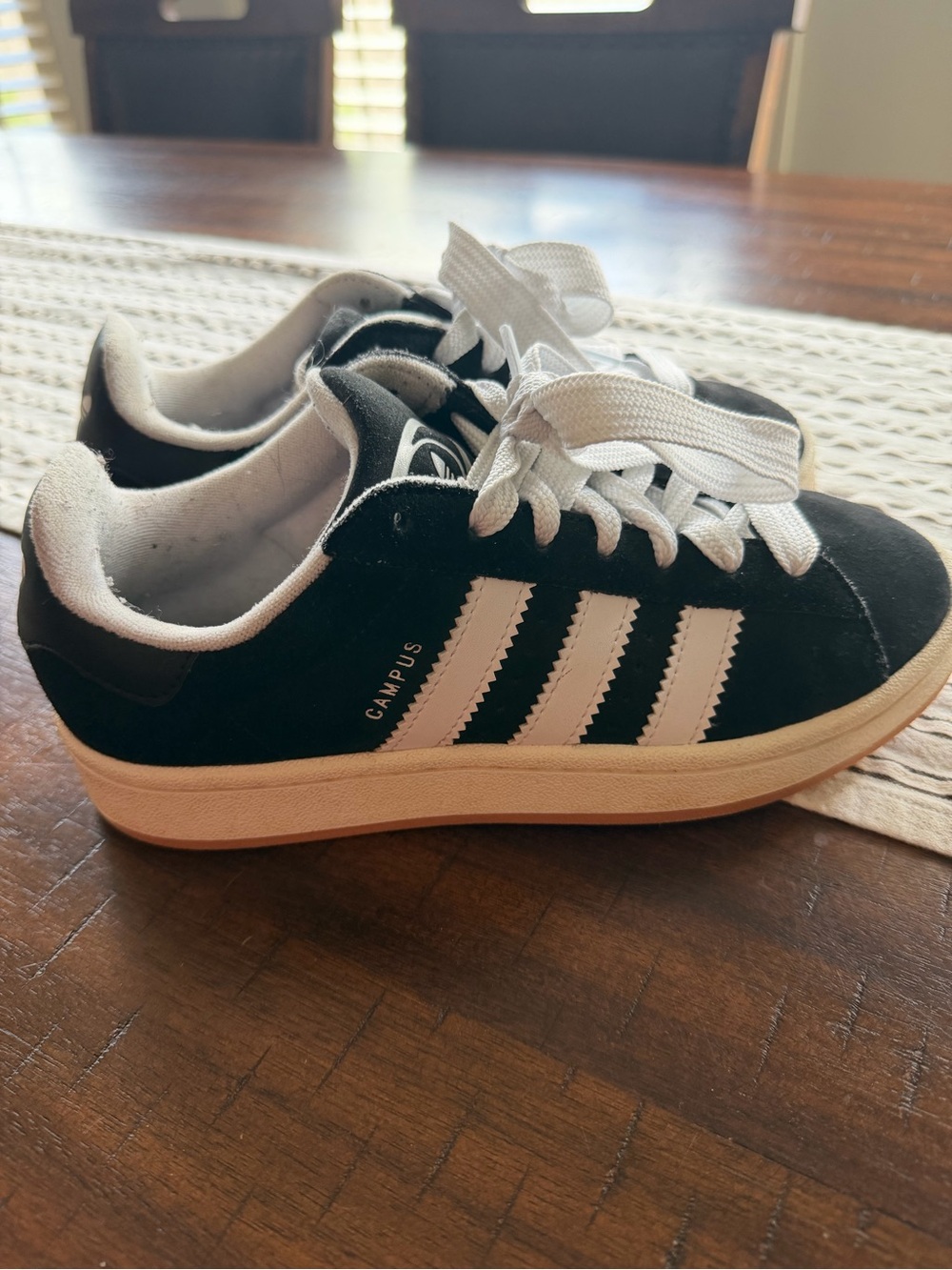 adidas Black and White Campus Suede Sneakers